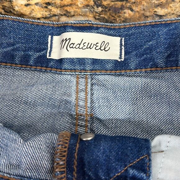 Madewell Rigid Denim A-Line Mini Skirt in Hughes Wash Button-Front Size 26 - Picture 4 of 9
